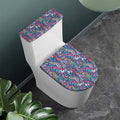 Boho Feather Pattern Print Toilet Lid And Tank Cover Set
