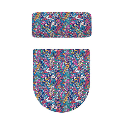 Boho Feather Pattern Print Toilet Lid And Tank Cover Set