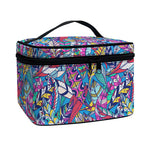 Boho Feather Pattern Print Travel Makeup Bag