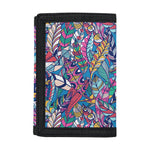 Boho Feather Pattern Print Trifold Wallet