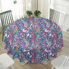 Boho Feather Pattern Print Waterproof Round Tablecloth