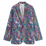 Boho Feather Pattern Print Women's Blazer