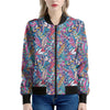 Boho Feather Pattern Print Women's Bomber Jacket