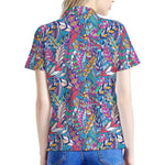 Boho Feather Pattern Print Women's Polo Shirt