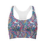 Boho Feather Pattern Print Women's Sports Bra