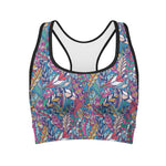 Boho Feather Pattern Print Women's Sports Bra