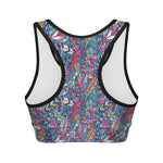 Boho Feather Pattern Print Women's Sports Bra