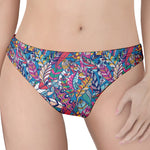 Boho Feather Pattern Print Women's Thong