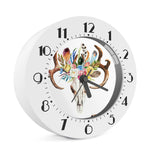 Boho Floral Deer Skull Print Alarm Clock