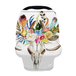 Boho Floral Deer Skull Print Baby Seat Cover