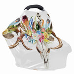 Boho Floral Deer Skull Print Baby Seat Cover