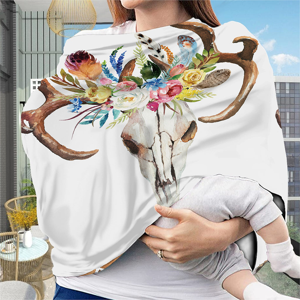 Boho Floral Deer Skull Print Baby Seat Cover