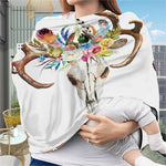 Boho Floral Deer Skull Print Baby Seat Cover