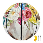Boho Floral Deer Skull Print Basketball