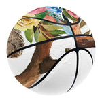 Boho Floral Deer Skull Print Basketball