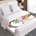 Boho Floral Deer Skull Print Bed Runner