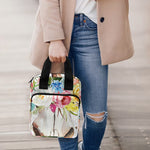 Boho Floral Deer Skull Print Bible Tote Bag