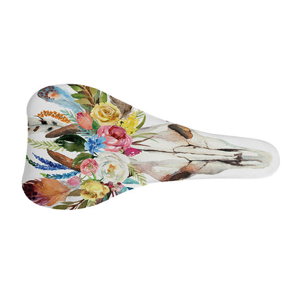 Boho Floral Deer Skull Print Bicycle Seat Cover