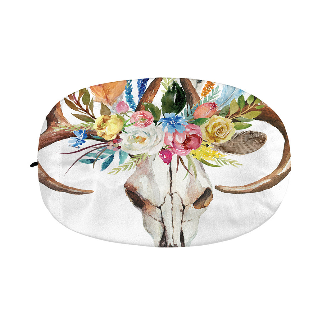 Boho Floral Deer Skull Print Car Side Mirror Covers