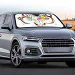 Boho Floral Deer Skull Print Car Windshield Sun Shade