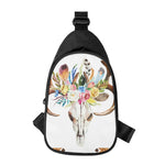 Boho Floral Deer Skull Print Chest Bag
