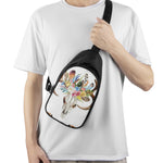 Boho Floral Deer Skull Print Chest Bag