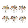 Boho Floral Deer Skull Print Coaster Set