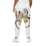 Boho Floral Deer Skull Print Cotton Pants