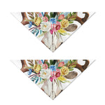 Boho Floral Deer Skull Print Dog Bandana
