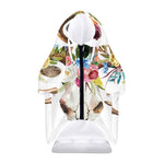 Boho Floral Deer Skull Print Dog Zip Up Hoodie