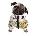 Boho Floral Deer Skull Print Dog Zip Up Jacket