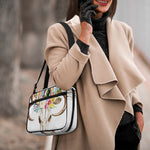 Boho Floral Deer Skull Print Double Strap Bible Bag