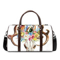 Boho Floral Deer Skull Print Duffel Bag
