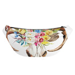 Boho Floral Deer Skull Print Fanny Pack