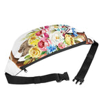 Boho Floral Deer Skull Print Fanny Pack