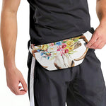 Boho Floral Deer Skull Print Fanny Pack