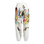 Boho Floral Deer Skull Print Fleece Lined Knit Pants