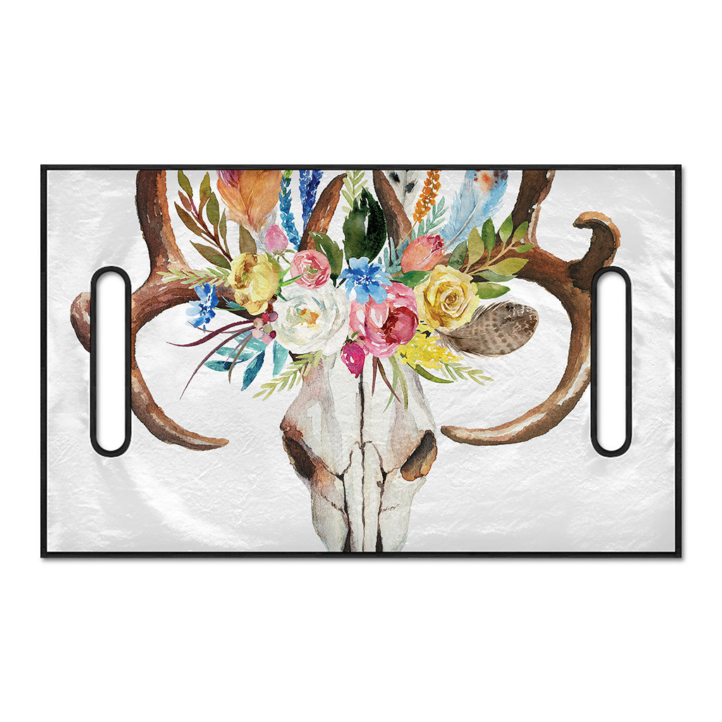 Boho Floral Deer Skull Print Golf Cart Seat Cover