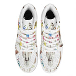 Boho Floral Deer Skull Print High Top Leather Sneakers