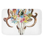 Boho Floral Deer Skull Print Indoor Door Mat
