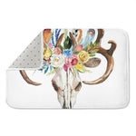 Boho Floral Deer Skull Print Indoor Door Mat