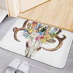 Boho Floral Deer Skull Print Indoor Door Mat