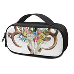 Boho Floral Deer Skull Print Insulin Cooler Travel Case