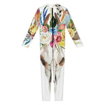 Boho Floral Deer Skull Print Jumpsuit