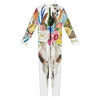 Boho Floral Deer Skull Print Jumpsuit