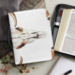 Boho Floral Deer Skull Print Leather Bible Cover
