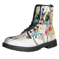 Boho Floral Deer Skull Print Lace-Up Boots