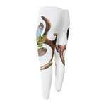Boho Floral Deer Skull Print Men's Compression Pants