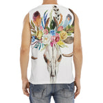 Boho Floral Deer Skull Print Men's Fitness Tank Top