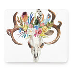 Boho Floral Deer Skull Print Mouse Pad